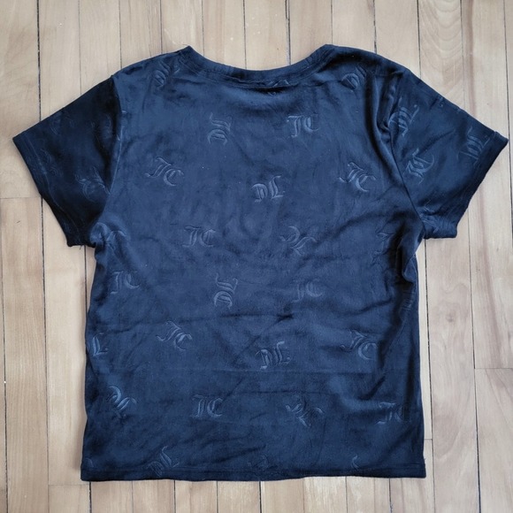 Juicy Couture Black Velour Lounge Top with logo – XL - Picture 3 of 7